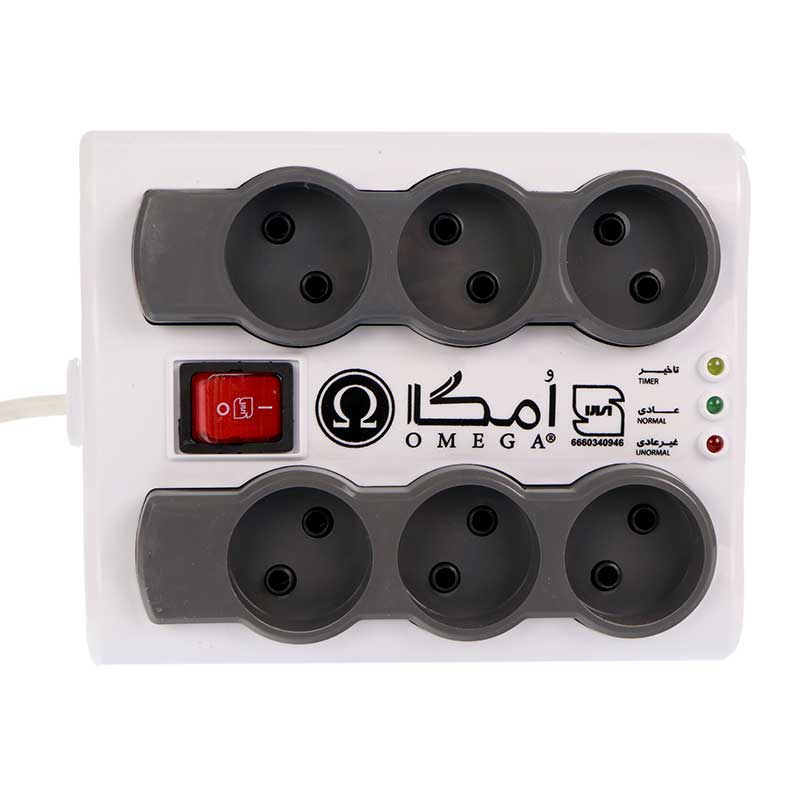 محافظ برق امگا 6 خانه مدل P6000 کابل 1.5 متر - Image 3